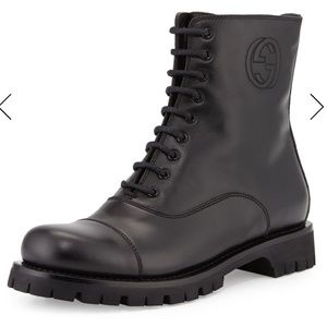 Gucci Combat Moto Leather Boot